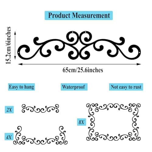 Rustic Iron Metal Scroll Wall Art for Front Porch and Entryway Decor
| Pair Scroll Metal Decorations for Living Room Ha
