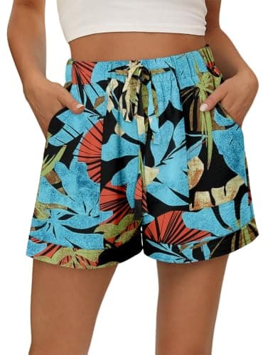 KISSMODA Women's Summer Shorts with Pockets Lightweight High-Waisted Adjustable Tie Knot Loose Casual Short
| KISSMODA