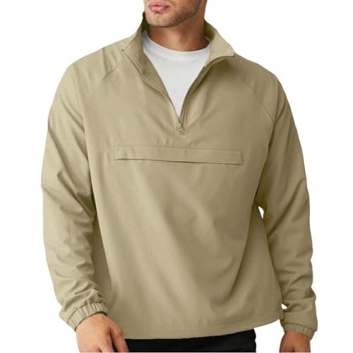 Men's Lightweight Quarter Zip Windbreaker Jacket for Golf, Hiking, and Running
| SEGANUP Men's Lightweight Quarter Zip