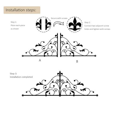 DUOOLN Metal Scroll Wall Decor for Modern Living Room and Bedroom
| Arched Iron Vine Wall Decor Art for Indoor and Outd