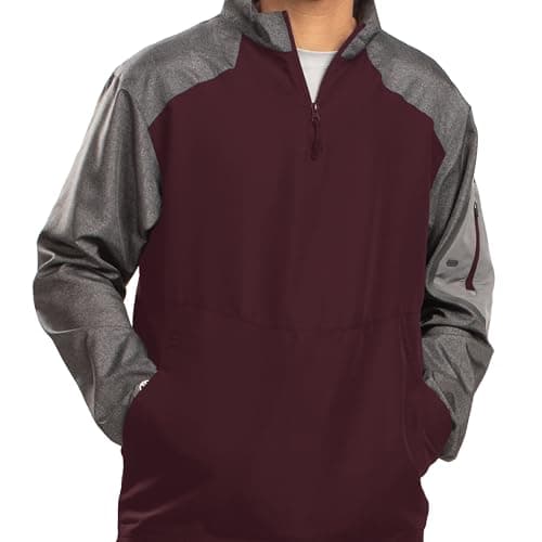 Holloway Raider Pullover Cage Jacket Weather-Resistant Ultra-Light Quarter Zip Sleeve Pocket For Outdoor Travel
| Hollo