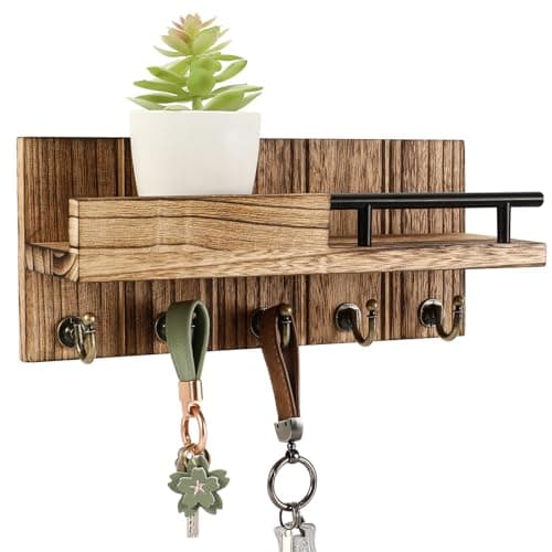 CypherX Decorative Key Holder Wall Mount - Farmhouse Wood Organizer for Entryway
| CypherX Wall Mount Key and Mail Hold