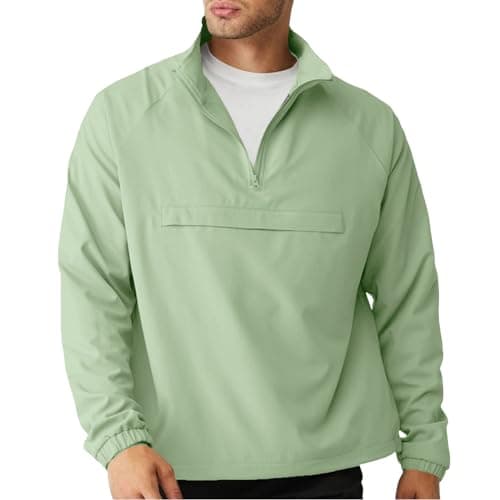 Men's Lightweight Quarter Zip Windbreaker Jacket for Golf, Hiking, and Running
| SEGANUP Men's Lightweight Quarter Zip