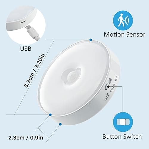 Motion Sensor LED Night Light 2 Pack for Bedroom and Bathroom
| Dusk to Dawn Motion Sensor Night Light 2 Pack for Stair