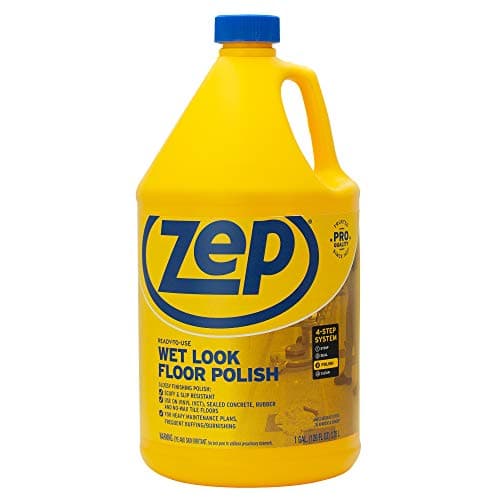 Zep Wet-Look Floor Polish - Long Lasting Shine for Commercial Floors - 1 Gallon ZUWLFF128 - Professional Strength