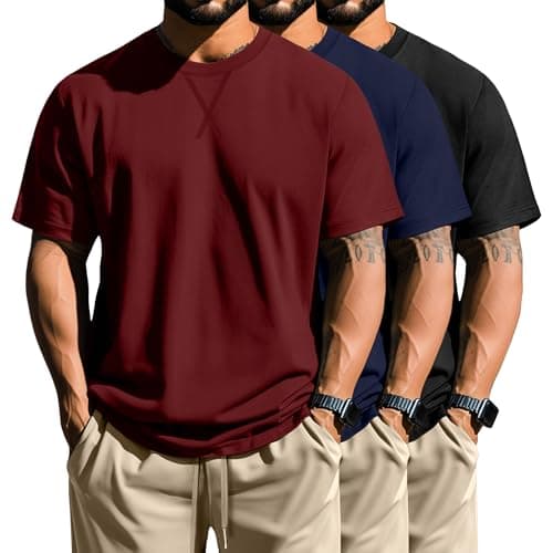 Neer 3 Pack Men's Big and Tall Cotton Short Sleeve T-Shirts Plus Size Tee Shirt for Hipster Stylists
| Neer 3 Pack Men'
