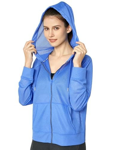 Light and Cozy Women's Long Sleeve Mesh Hoody for Active Wear
| Sheer Hooded Sweatshirt for Women: Lightweight and Styl