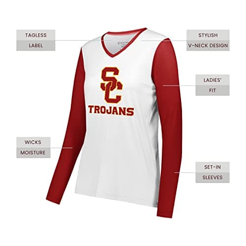 Holloway Women's NCAA Collegiate Fanwear Long Sleeve Tee-Comfy Fit & Stylish Design for Game Days & Everyday Wear-Soft C