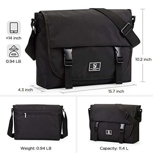 OIWAS 14 Inch Messenger Bag - Satchel Laptop Crossbody Briefcase for Men and Women