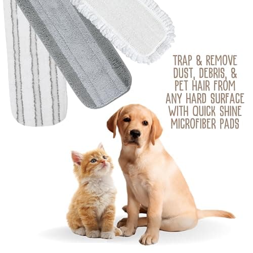 Quick Shine Clean Dust Pad | Thick White Microfiber Pad Ideal for Dry Dusting and Floor Cleaning | Reusable, Washable &