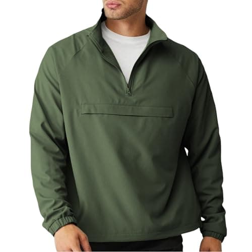 Men's Lightweight Quarter Zip Windbreaker Jacket for Golf, Hiking, and Running
| SEGANUP Men's Lightweight Quarter Zip