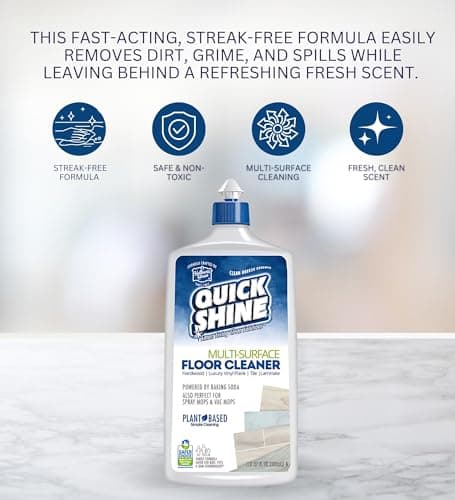 GROVE Quick Shine Multi-Surface Floor Cleaner Liquid 27 oz - No Bucket, Rinse-Free Cleaner for Laminate, Vinyl, and Wood
