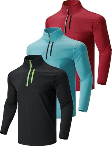 Liberty Imports 3-Pack Men’s Lightweight Long Sleeve Athletic Jackets for Performance Workouts and Runs