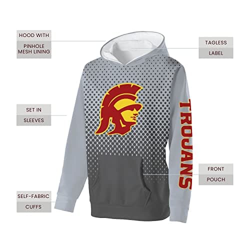 Holloway Men's Official NCAA Collegiate Sublimated Poly Fleece Hoodie for Ultimate Comfort & Style, Multi