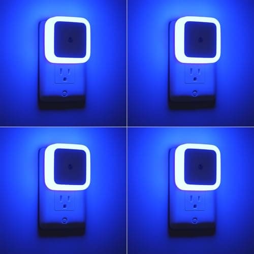 Sujeet Blue Dusk to Dawn Night Light 4 Pack for Bedroom Bathroom Hallway  
Sujeet Blue Night Lights 4 Pack Plug into Wal