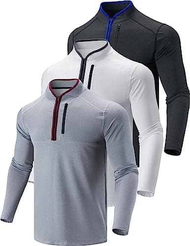 Liberty Imports 3-Pack Men’s Lightweight Long Sleeve Athletic Jackets for Performance Workouts and Runs
