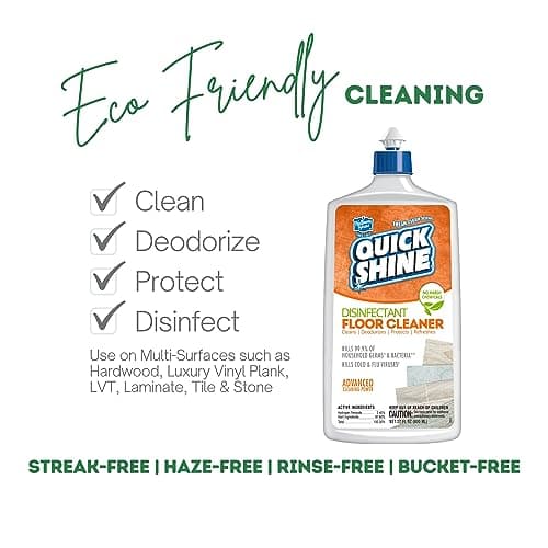 Hospital-Grade Quick Shine 27oz Disinfectant Floor Cleaner | Kills 99.9% Germs & Bacteria | Power of Hydrogen Peroxide