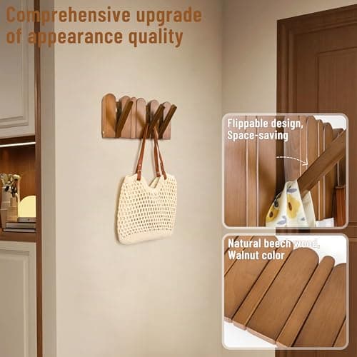 Modern Piano Wooden Coat Rack 4 Hooks for Small Spaces Entryway Bathroom
| Heavy Duty Wooden Coat Rack 4 Hooks for Wall