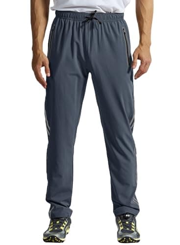 TBMPOY Men's Lightweight Hiking Travel Pants Breathable Athletic Joggers Zipper Pockets  
TBMPOY Men's Lightweight Hikin