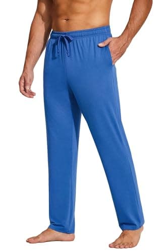 COOFANDY Men's Lightweight Open Bottom Yoga Sweatpants with Pockets Casual Drawstring Lounge Pants