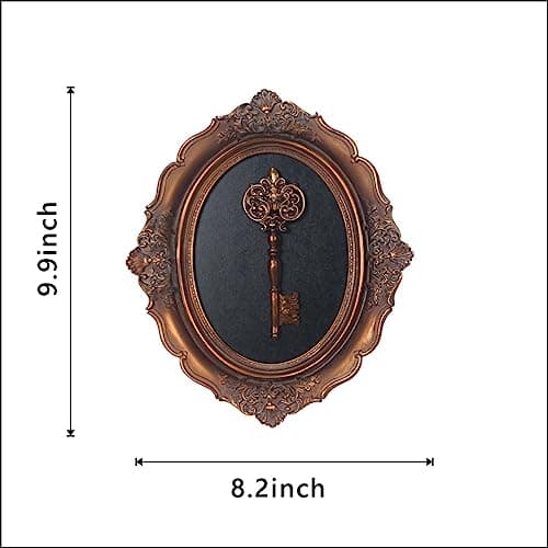 Vintage Wall Sculpture for Hallway, Hand Painted Embossed Key Design, Unique Gift for Home Decor (Antique Gold-Key)  
An