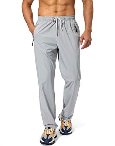 Pudolla Men's Elastic Waist Workout Jogging Pants for Fitness Enthusiasts with Zipper Pockets
| Pudolla Men's Athletic