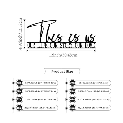 This is us Metal Sign - Hallway Decor - Ideal Gift for Housewarming and Holiday
| This is us Sign 12" x |92" - Metal Wa