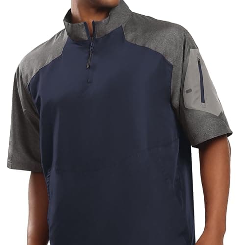 Holloway Raider Pullover Cage Jacket for Athletes - Weather-Resistant Quarter Zip Jacket with Sleeve Pocket