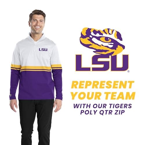 Holloway Men's NCAA Cotton-Touch™ Poly Quarter-Zip Pullover - Comfortable Collegiate Apparel for Men - Sporty Style for