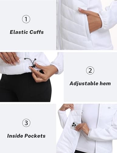 MoFiz Womens Lightweight Insulated Hiking Jacket Fleece Lined Thermal Hybrid Softshell Full Zip Winter Fall Running Ins