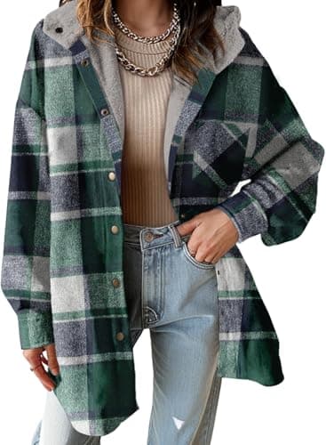 Dokotoo Women's Flannel Hooded Plaid 2025 Shacket Thick Coat for Warmth and Style in Winter
| Dokotoo Women's Flannel H