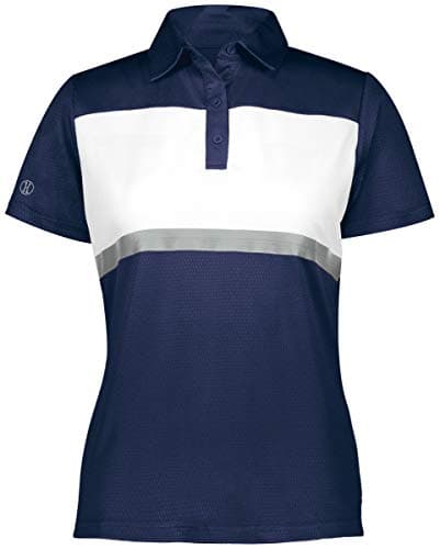 Holloway Ladies Prism Bold Polo 2Xl Navy/White - Stretchable Fabric, UV Protection, Versatile Style for Outdoor Activiti