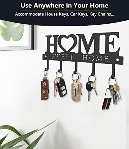 WIPHANY Key Holder Hooks Organizer Hanger Rack for Home Entryway and Front Door
| WIPHANY Wall Mounted Key Holder Hooks