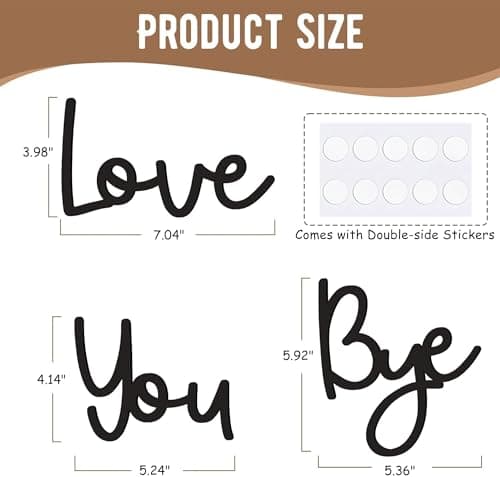Dripykiaa Love You Bye Wood Sign Boho Decor Express Love and Warm for Your Family Home Wall Art Gift Valentine Decoratio