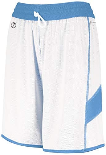 Holloway Ladies Dual-Side Single Ply Shorts: 2XL University Blue/White - Quick Dry Breathable Running Shorts for Women