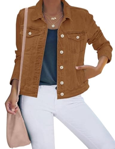 Luvamia Women's Stretch Fitted Long Sleeves Denim Jean Jacket for Casual Wear
| Luvamia Women's Basic Button Down Stret