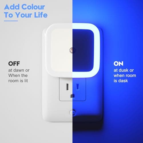 Sujeet Blue Dusk to Dawn Night Light 4 Pack for Bedroom Bathroom Hallway  
Sujeet Blue Night Lights 4 Pack Plug into Wal