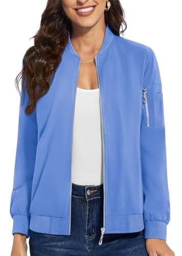 Women's Lightweight Casual Full Zip Windbreaker Jacket for Fall
| Casual Full Zip Windbreaker Jacket for Women Lightwei