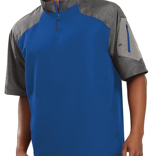 Holloway Raider Pullover Cage Jacket for Athletes - Weather-Resistant Quarter Zip Jacket with Sleeve Pocket