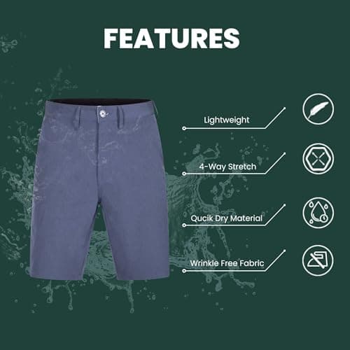 Brickline Mens Hybrid Casual Golf Dress Flat Front Quick Dry Stretch Board Shorts for Men
| Brickline Lightweight Chino
