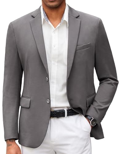 COOFANDY Men's Lightweight Knit Suit Jacket Casual Slim Fit Blazer
| COOFANDY Mens Casual Two Button Suit Blazer Lightw