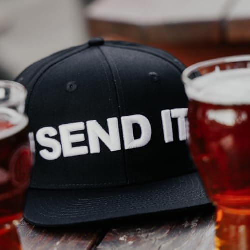Senduro Flat Bill Logo Hat for Men, Outdoor Activities, Breathable & Stylish, Size L, Black