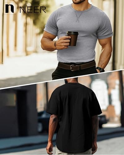 Neer 3 Pack Men's Big and Tall Cotton Short Sleeve T-Shirts Plus Size Tee Shirt for Hipster Stylists
| Neer 3 Pack Men'