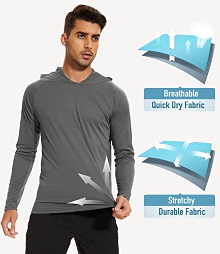 UPF 50+ Men's Hooded Sun Protection T-Shirts for Fishing and Athletic Pursuits
| Men's Hooded UPF 50+ Sun Protection Lo