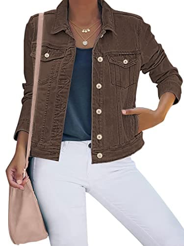 Luvamia Women's Stretch Fitted Long Sleeves Denim Jean Jacket for Casual Wear
| Luvamia Women's Basic Button Down Stret