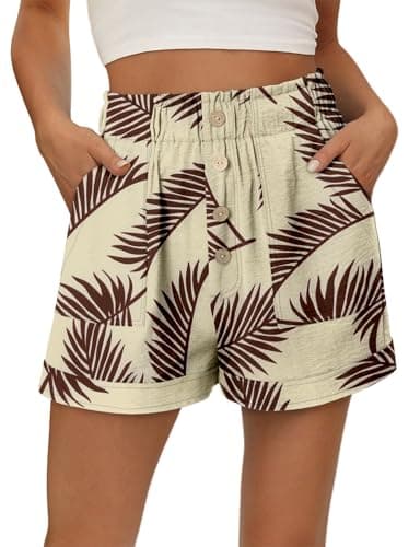 KISSMODA Women's Summer Shorts with Pockets Lightweight High-Waisted Adjustable Tie Knot Loose Casual Short
| KISSMODA