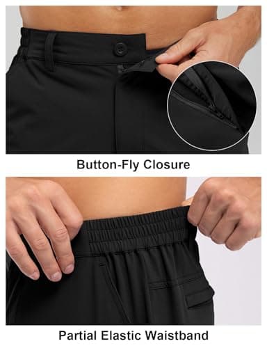 Rdruko Men's Golf Stretch Shorts for Casual Quick Dry Elastic Waist Flat Front 5 Pockets 9 Inch Inseam