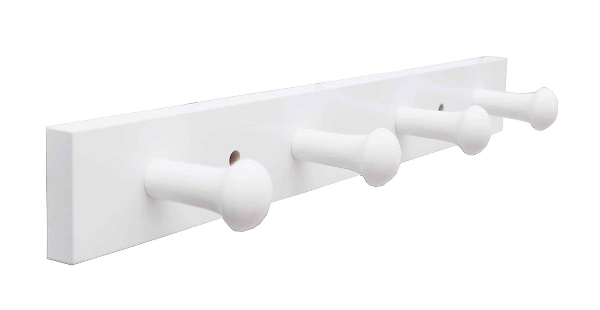 Wall-Mounted Hook Coat and Hat Rack - Decorative Household Items for Entrance and Foyer (4 Hooks, White)  
Wall-Mounted