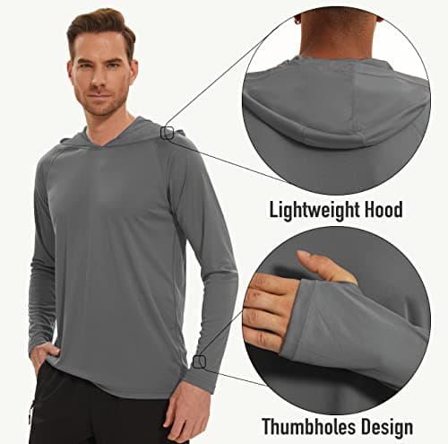 UPF 50+ Men's Hooded Sun Protection T-Shirts for Fishing and Athletic Pursuits
| Men's Hooded UPF 50+ Sun Protection Lo