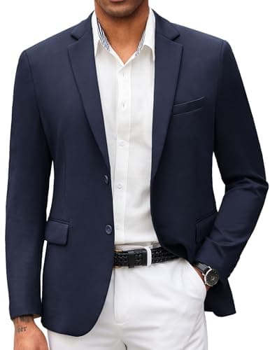 COOFANDY Men's Lightweight Knit Suit Jacket Casual Slim Fit Blazer
| COOFANDY Mens Casual Two Button Suit Blazer Lightw
